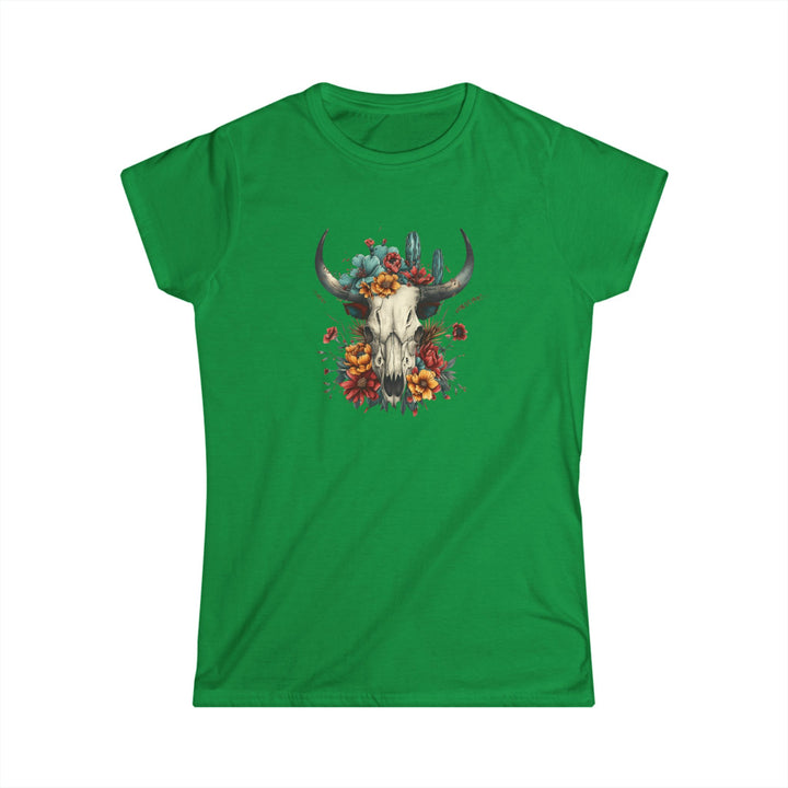 Bright And Flowery Skull - Women's Softstyle Tee