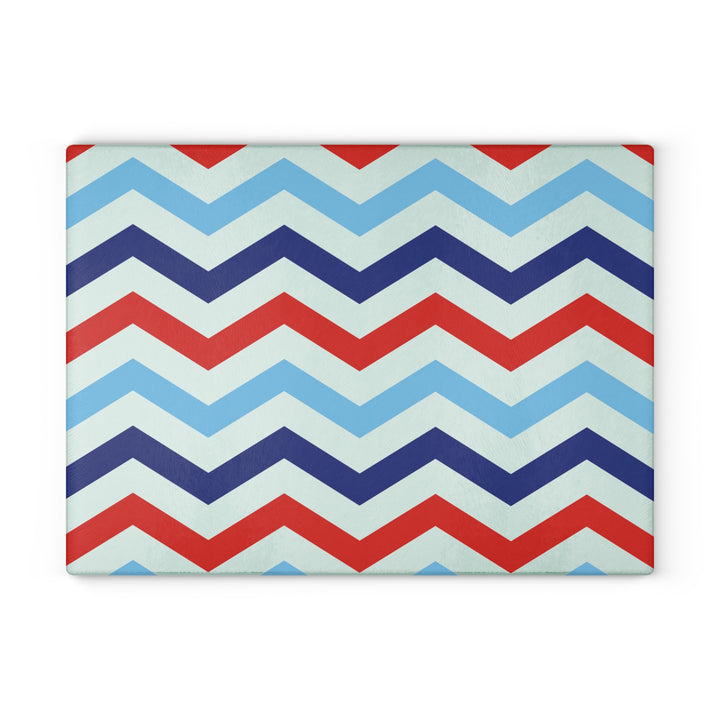 Patriotic Chevron - Glass Cutting Board