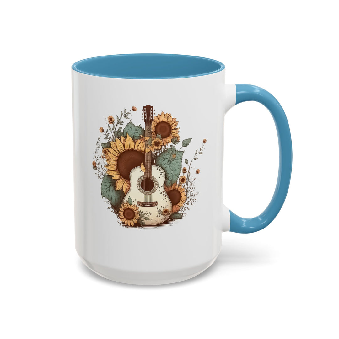Sunflower Guitar - Accent Coffee Mug (11, 15oz)