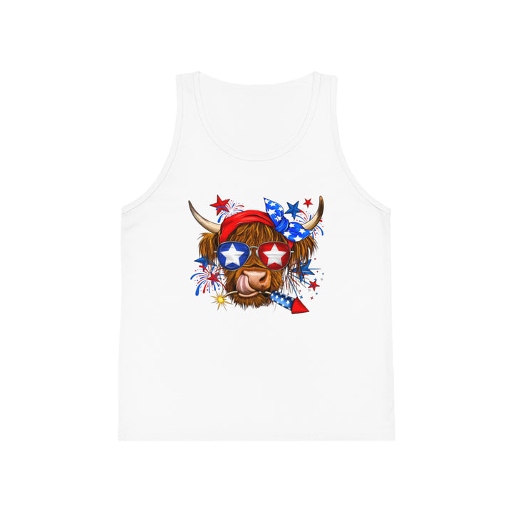 4th Of July Cow - Kid's Jersey Tank Top