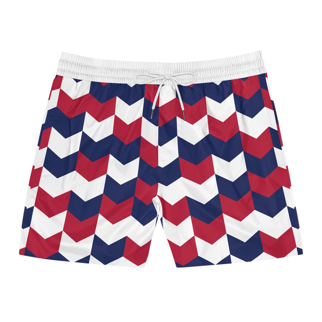Patriotic Abstract - Men's Mid-Length Swim Shorts (AOP)