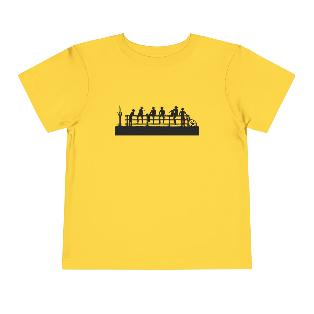 Cowboys On Fence Silhouette - Toddler Short Sleeve Tee