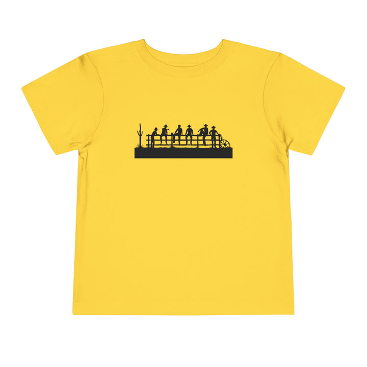 Cowboys On Fence Silhouette - Toddler Short Sleeve Tee