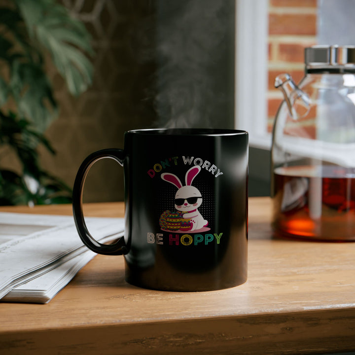 Don't Worry Be Hoppy - Black Mug (11oz, 15oz)