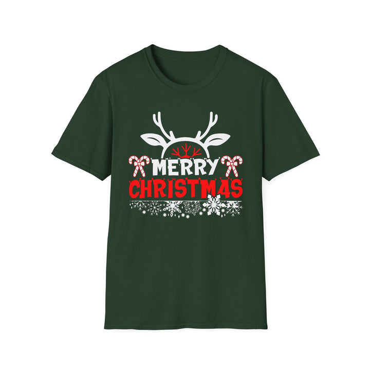 Merry Christmas Antlers - Unisex Softstyle T-Shirt