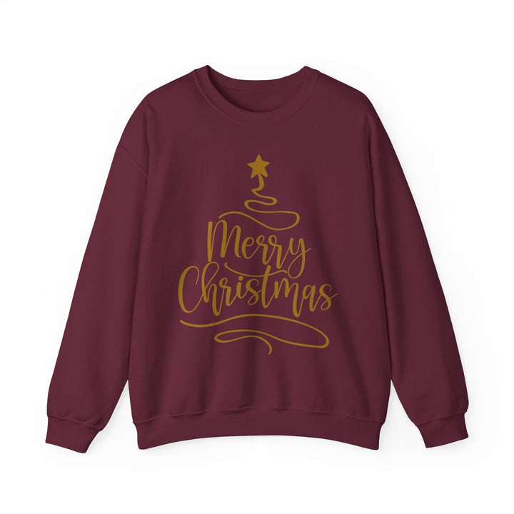 Merry Christmas Gold Tree - Unisex Heavy Blend™ Crewneck Sweatshirt