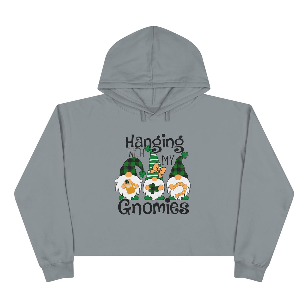 St. Patricks Day Gnomes- Crop Hoodie