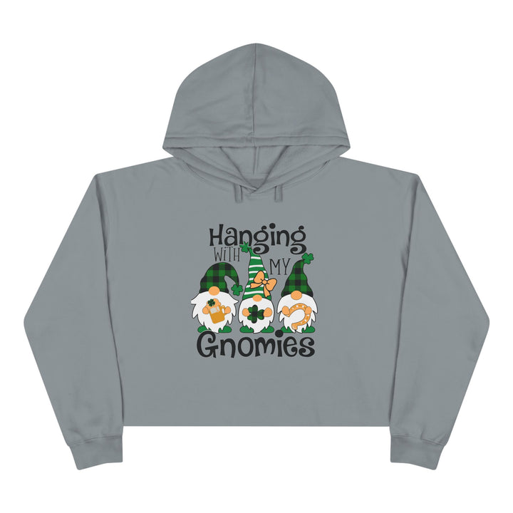 St. Patricks Day Gnomes- Crop Hoodie
