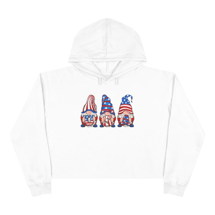 4th Of July Gnomes - Crop Hoodie