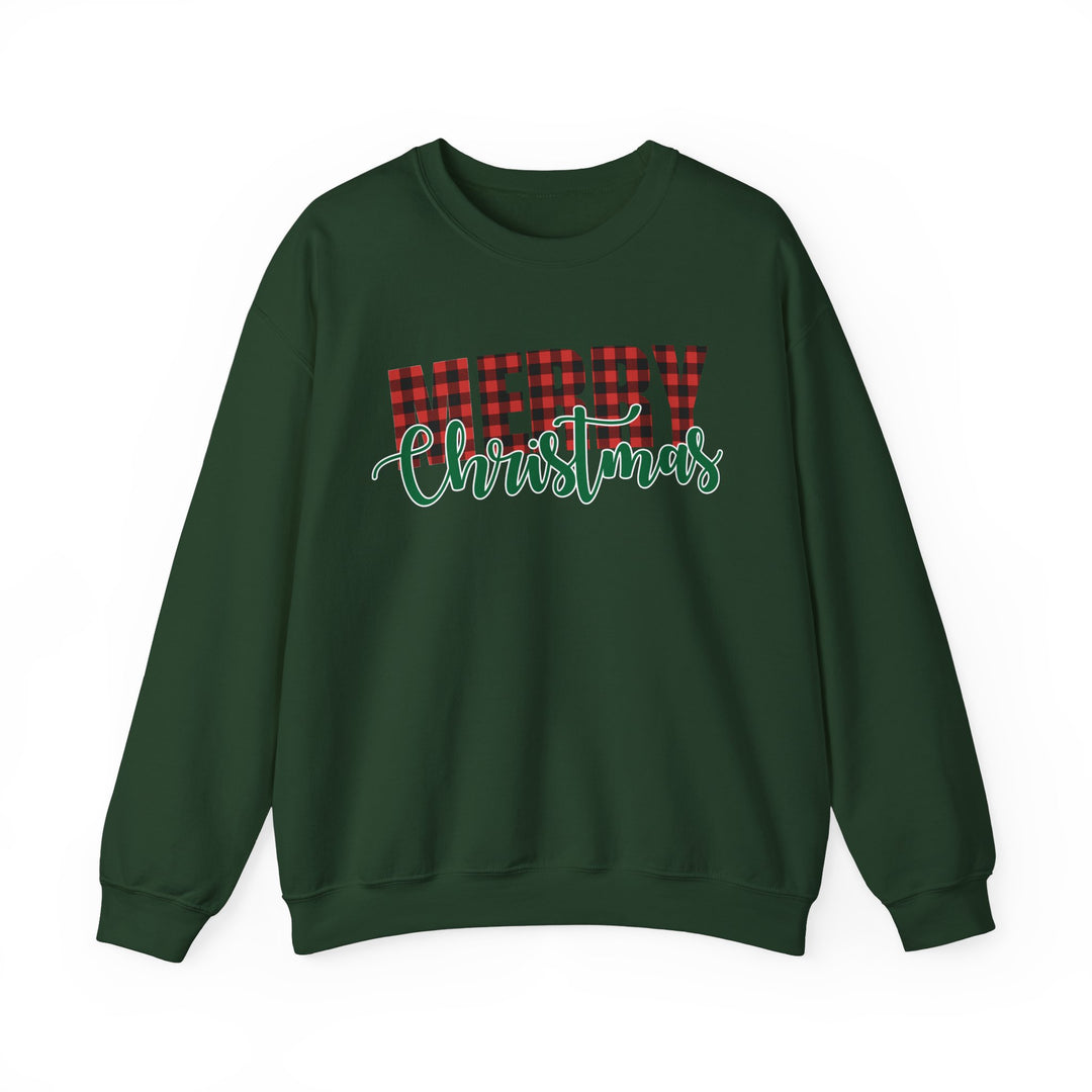 Merry Christmas Buffalo Plaid - Unisex Heavy Blend™ Crewneck Sweatshirt