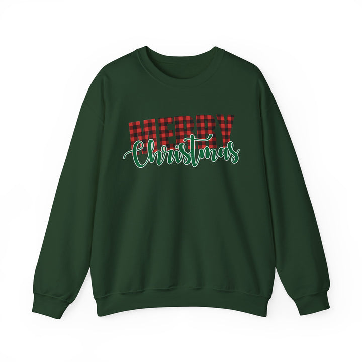 Merry Christmas Buffalo Plaid - Unisex Heavy Blend™ Crewneck Sweatshirt