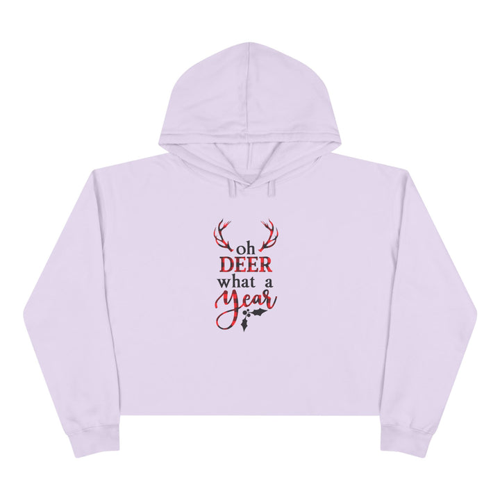 Oh Deer What A Year - Crop Hoodie