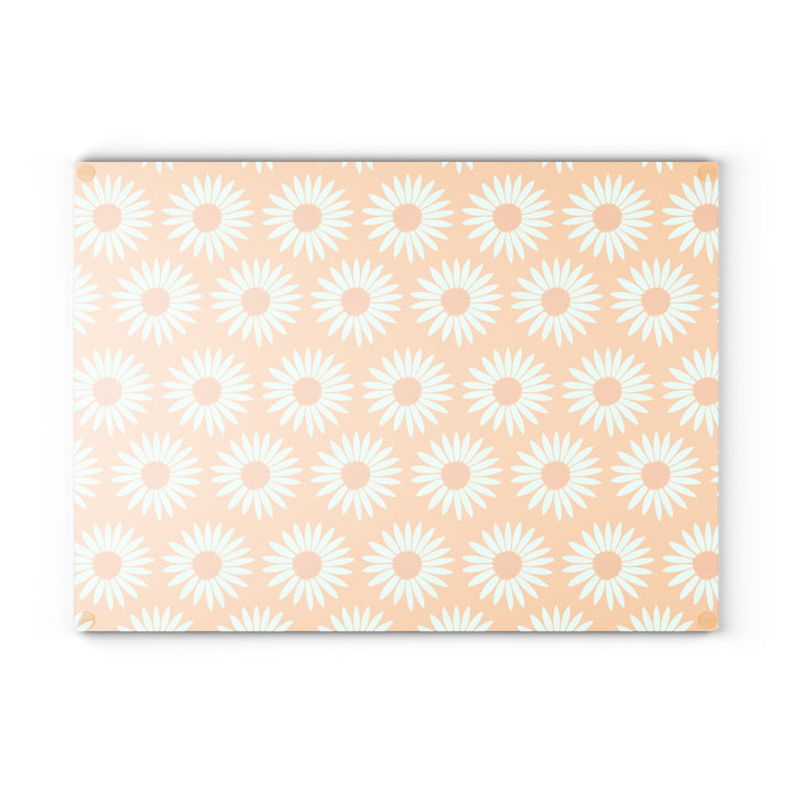 Yellow Sunflower Pattern - Glass Cutting Board