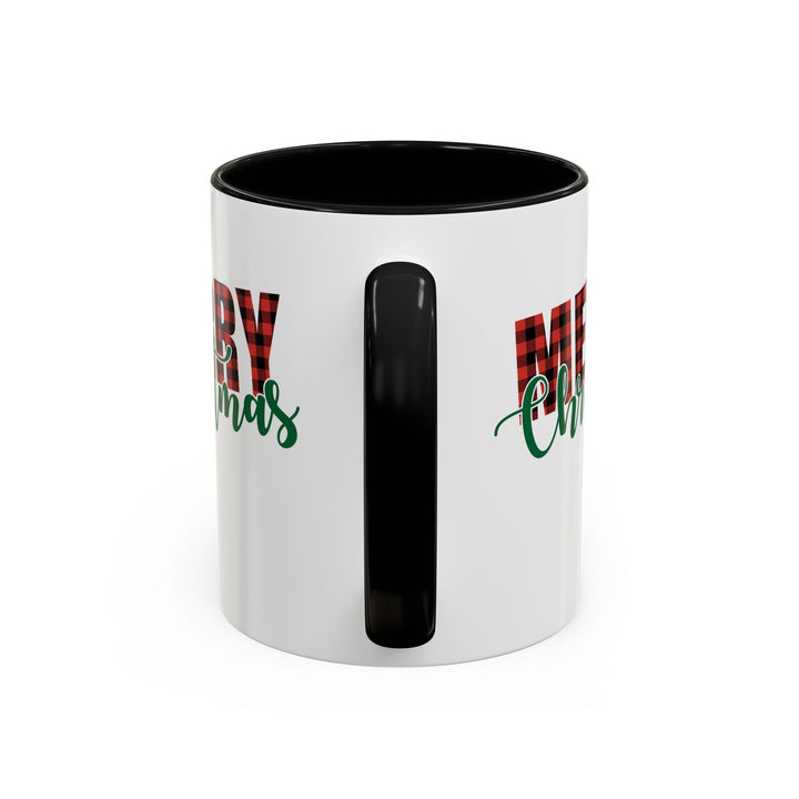 Merry Christmas Buffalo Plaid - Accent Coffee Mug (11, 15oz)