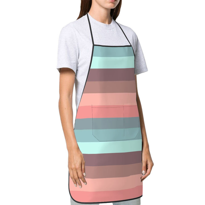 Hot Chocolate Pink Stripes - Adult Apron with Pockets