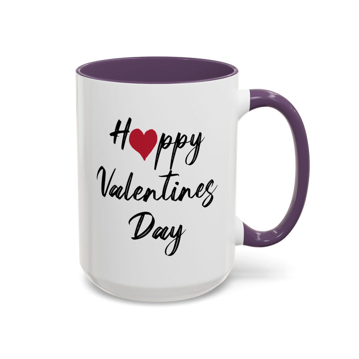 Happy Valentines Day - Accent Coffee Mug (11, 15oz)