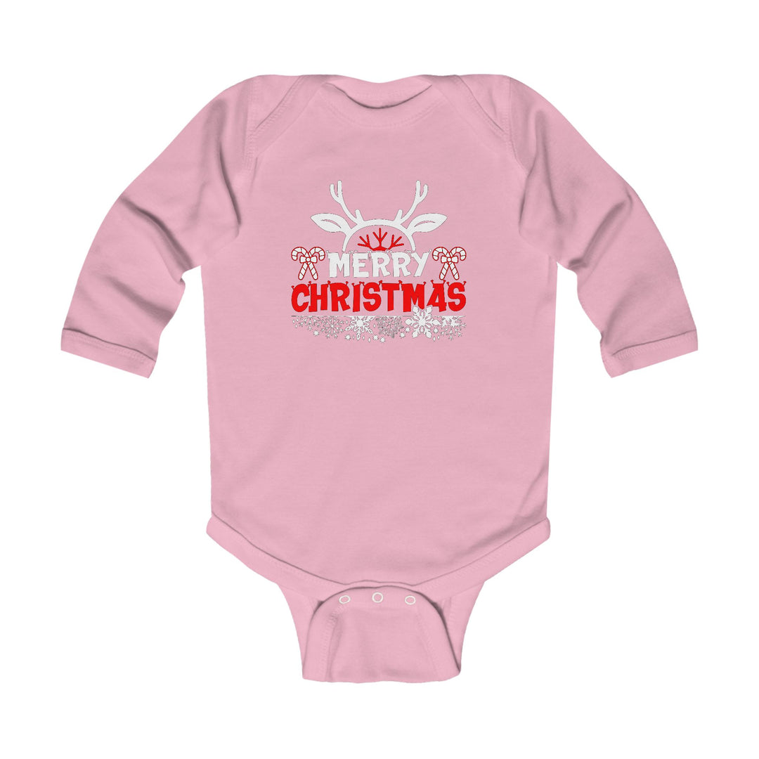 Merry Christmas Antlers - Infant Long Sleeve Bodysuit