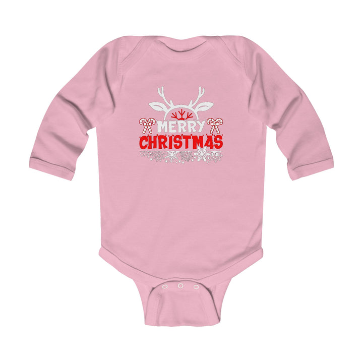 Merry Christmas Antlers - Infant Long Sleeve Bodysuit