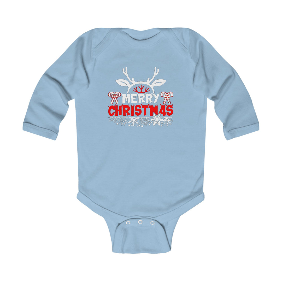 Merry Christmas Antlers - Infant Long Sleeve Bodysuit
