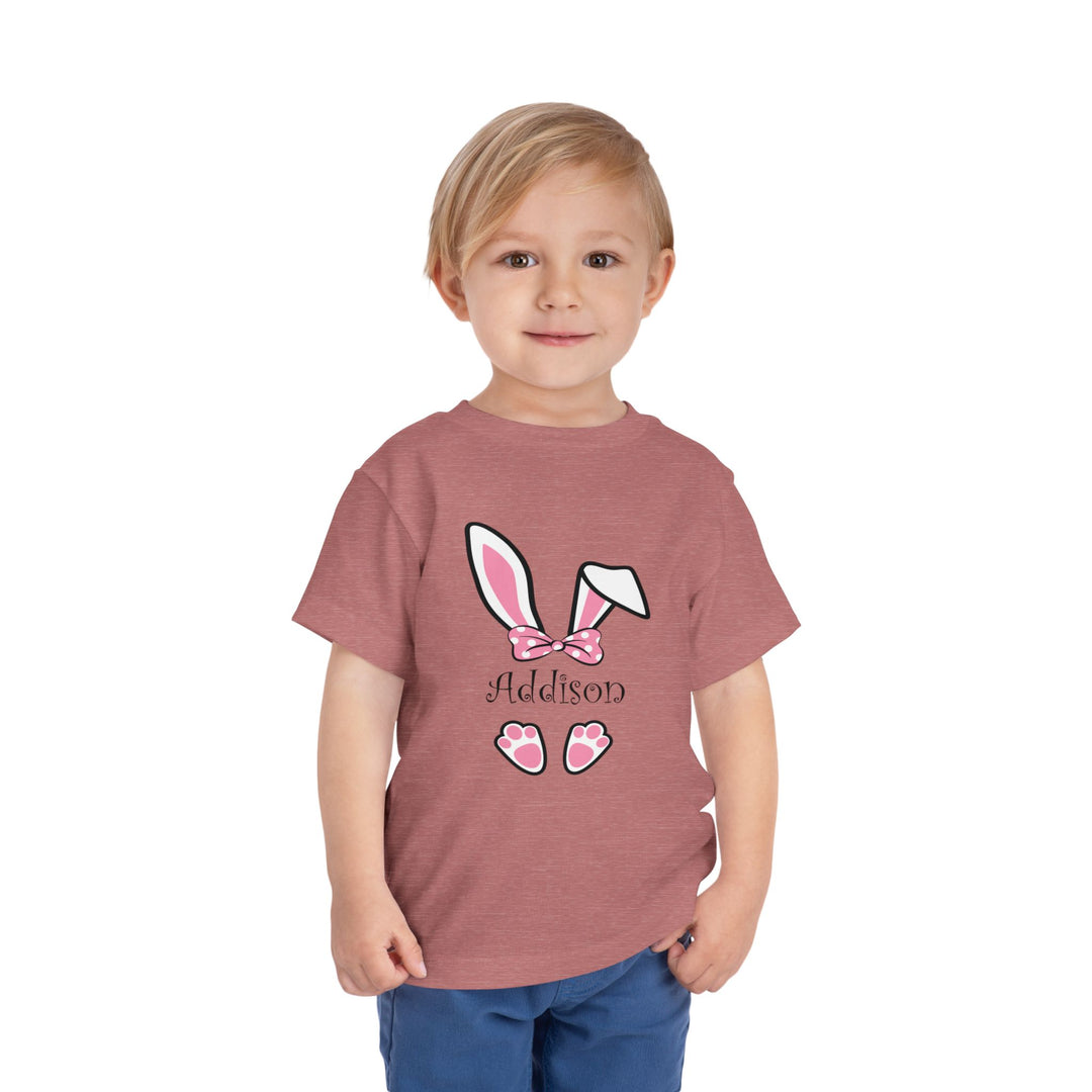 Personalized Girls Easter Bunny - Toddler Short Sleeve Tee