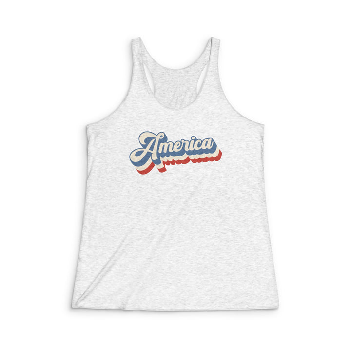 Retro America - Women's Tri-Blend Racerback Tank