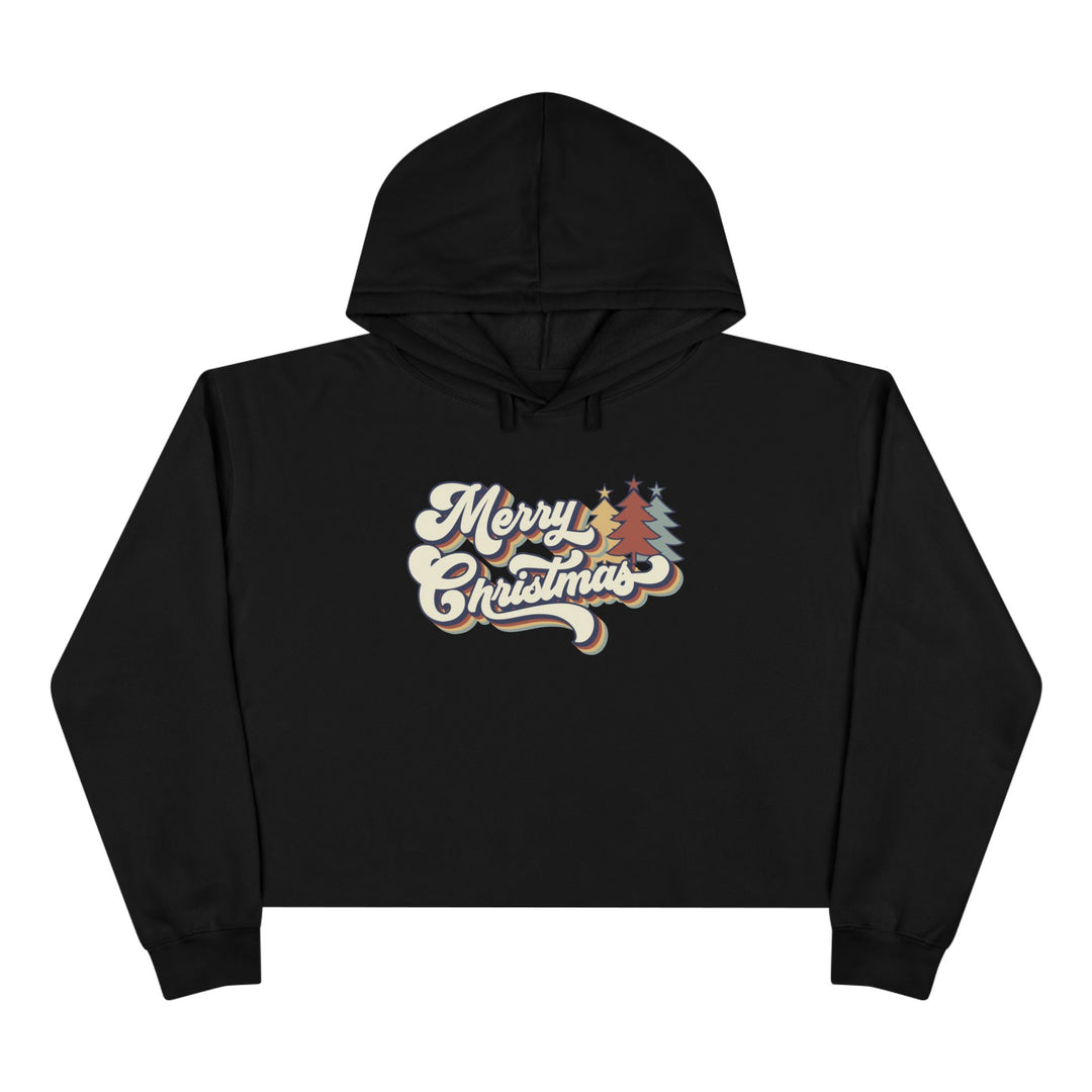 Retro Merry Christmas - Crop Hoodie