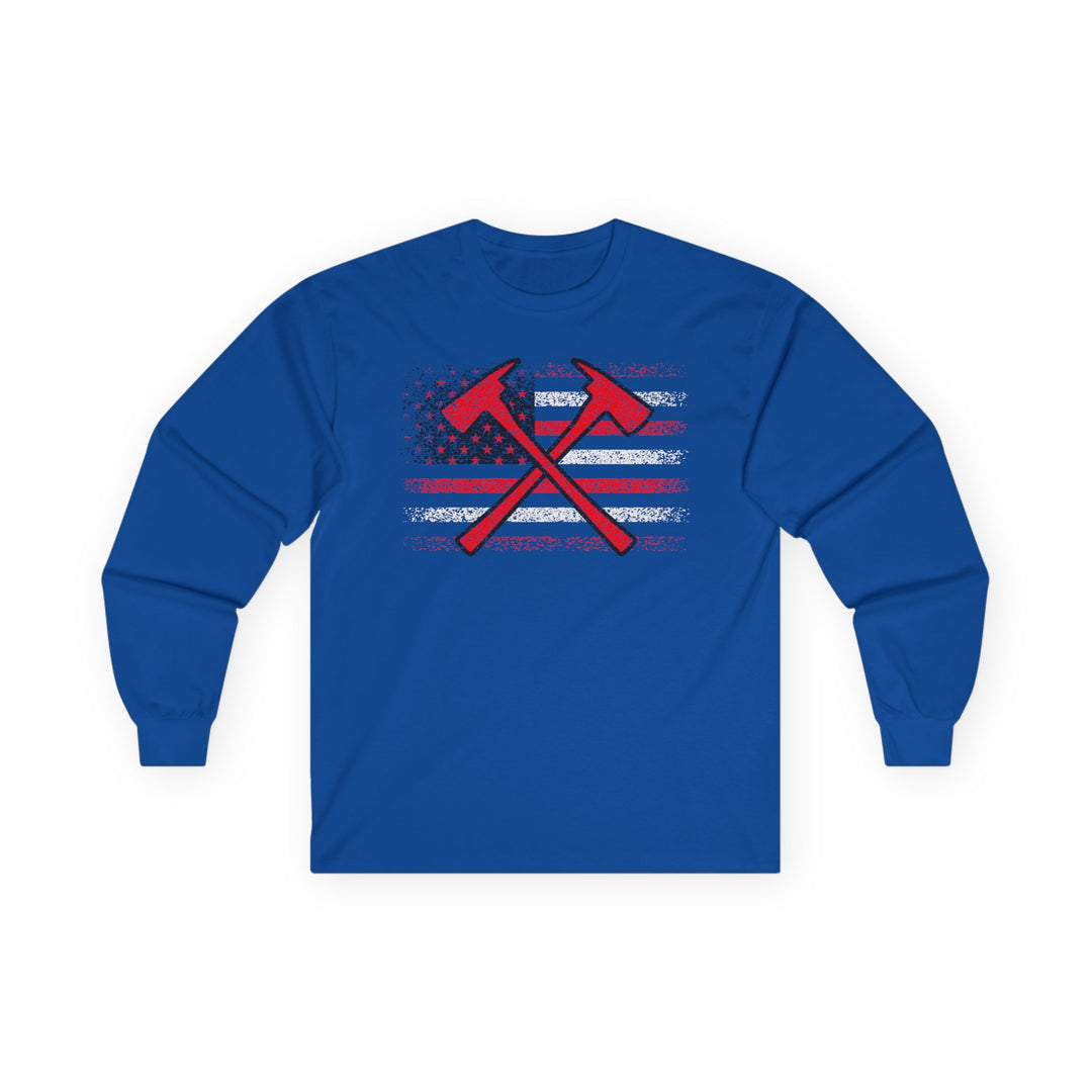 Firefighter American Flag - Unisex Ultra Cotton Long Sleeve Tee