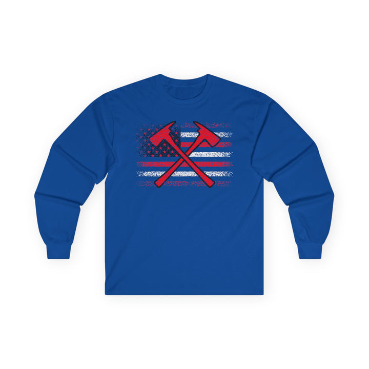 Firefighter American Flag - Unisex Ultra Cotton Long Sleeve Tee