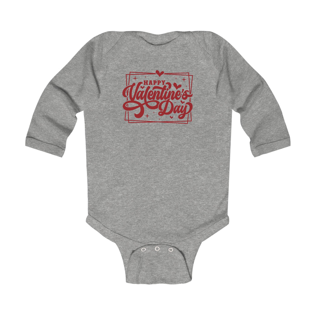 Happy Valentine's Day W/Hearts - Infant Long Sleeve Bodysuit