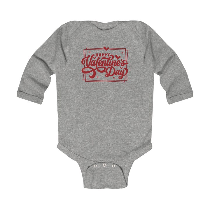 Happy Valentine's Day W/Hearts - Infant Long Sleeve Bodysuit