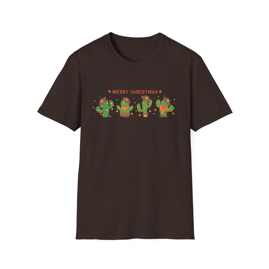 Merry Christmas Cactus - Unisex Softstyle T-Shirt
