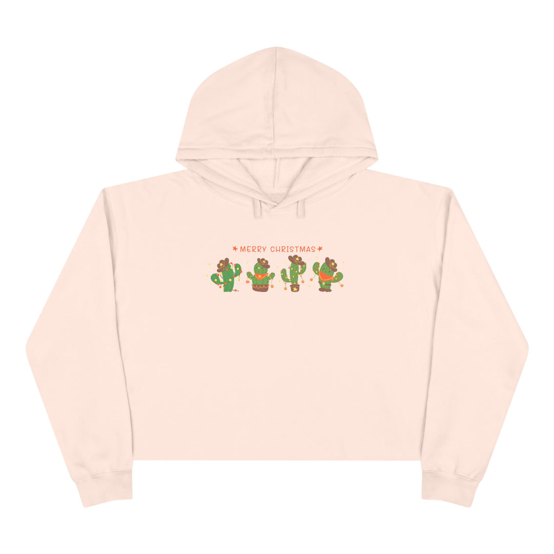 Merry Christmas Cactus - Crop Hoodie