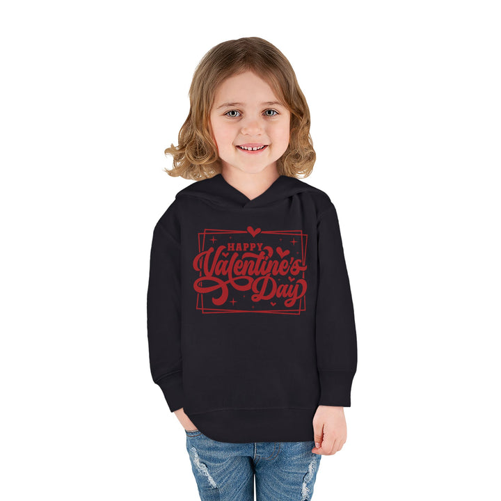 Happy Valentine's Day W/Hearts - Toddler Pullover Fleece Hoodie