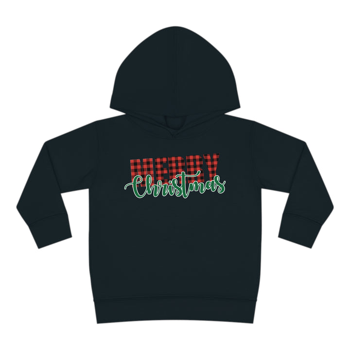 Merry Christmas Buffalo Plaid - Toddler Pullover Fleece Hoodie