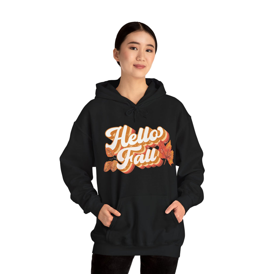 Retro Hello Fall - Unisex Heavy Blend™ Hooded Sweatshirt