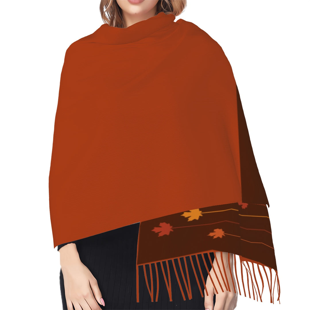 Fall Leaves -Fringed Scarf