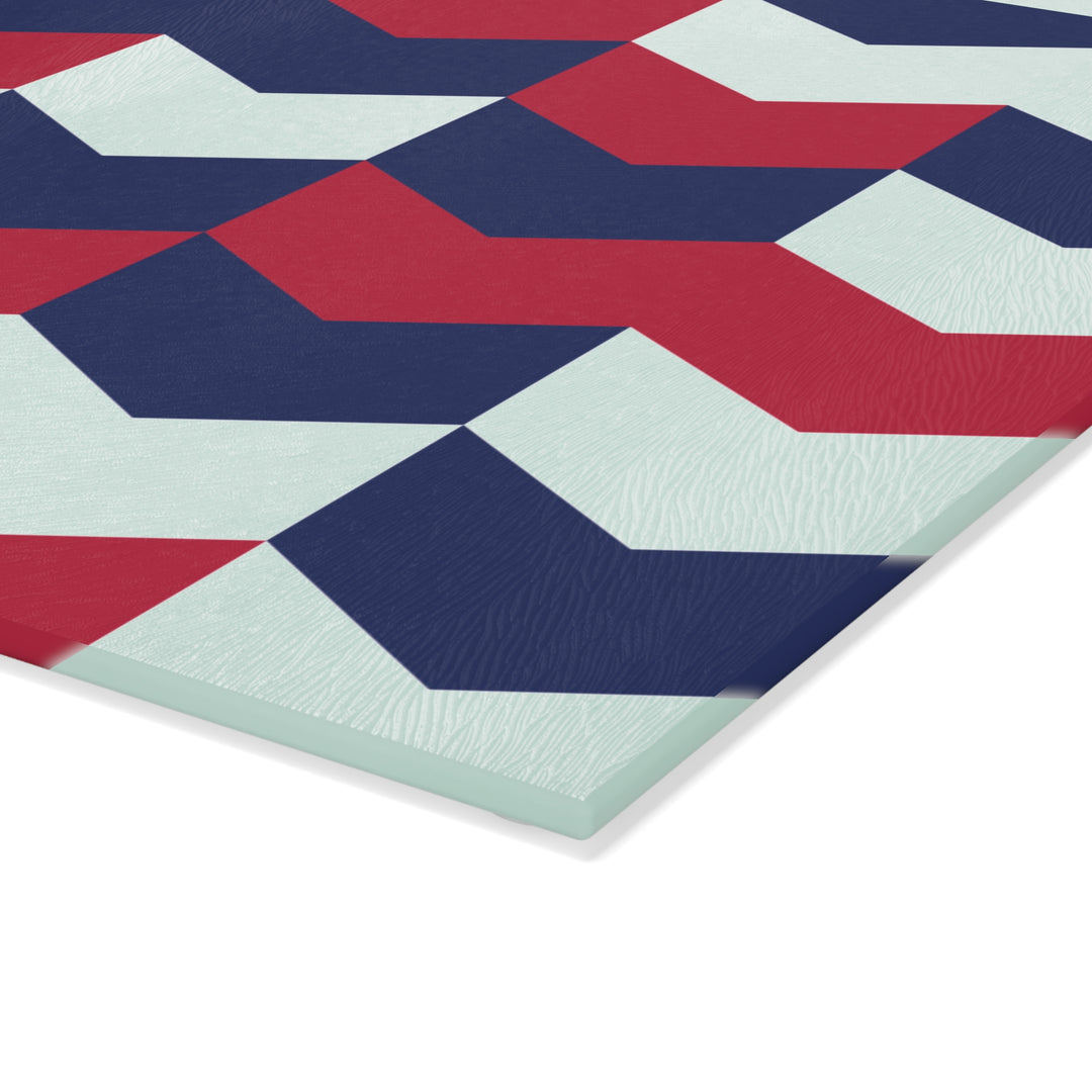 Patriotic Abstract - Glass Cutting Board