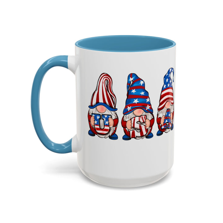 4th Of July Gnomes - Accent Coffee Mug (11, 15oz)