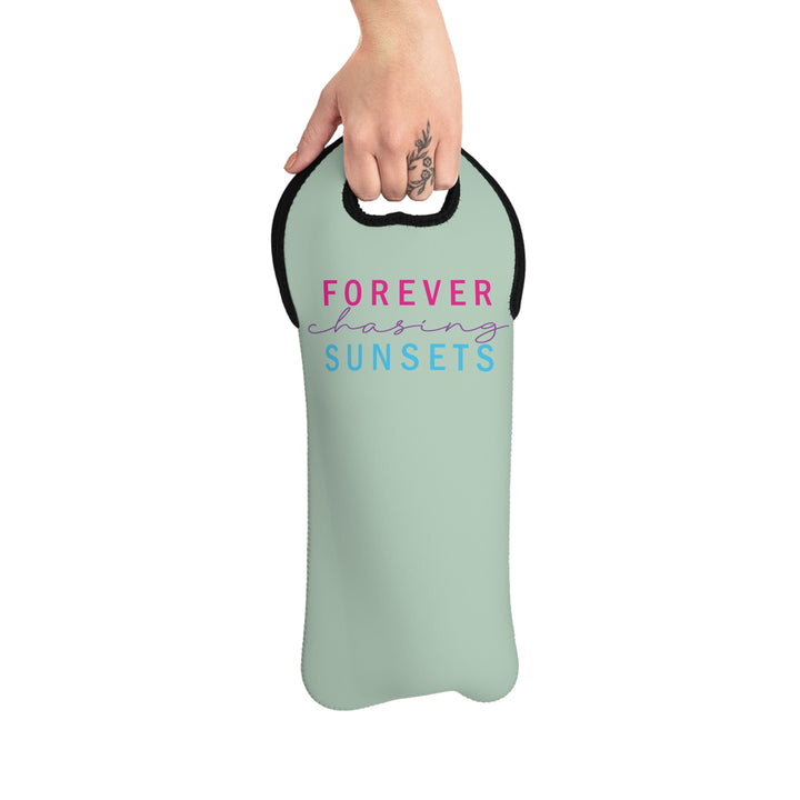Forever Chasing Sunsets - Wine Tote Bag