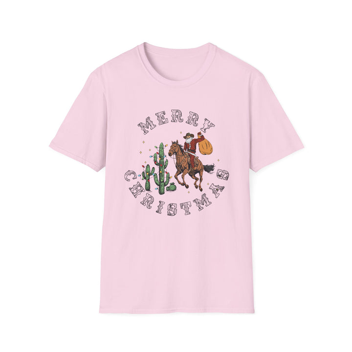 Merry Christmas Cowboy Santa - Unisex Softstyle T-Shirt