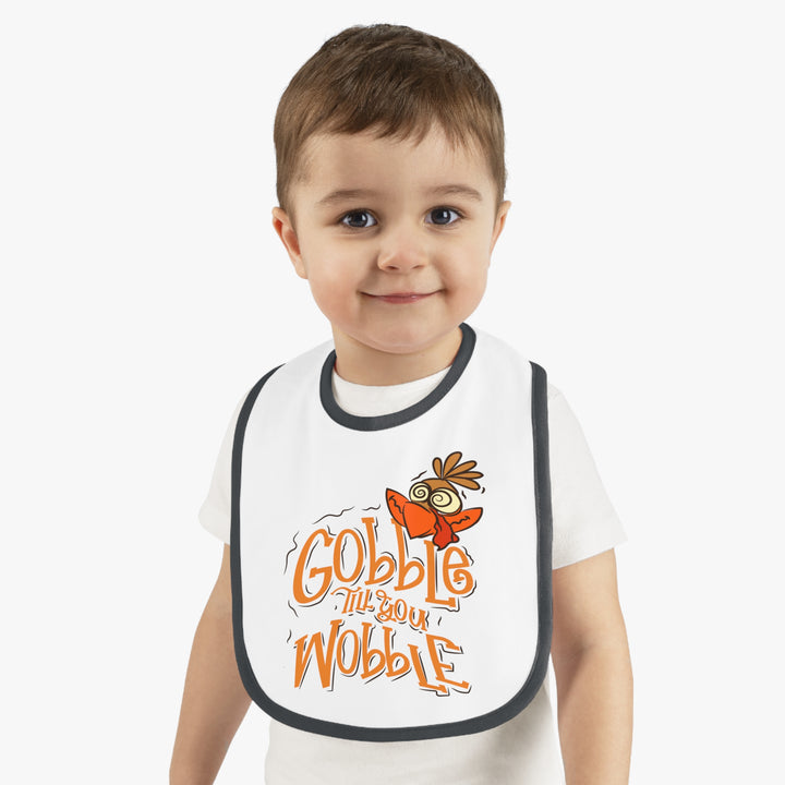Gobble Till You Wobble - Baby Contrast Trim Jersey Bib