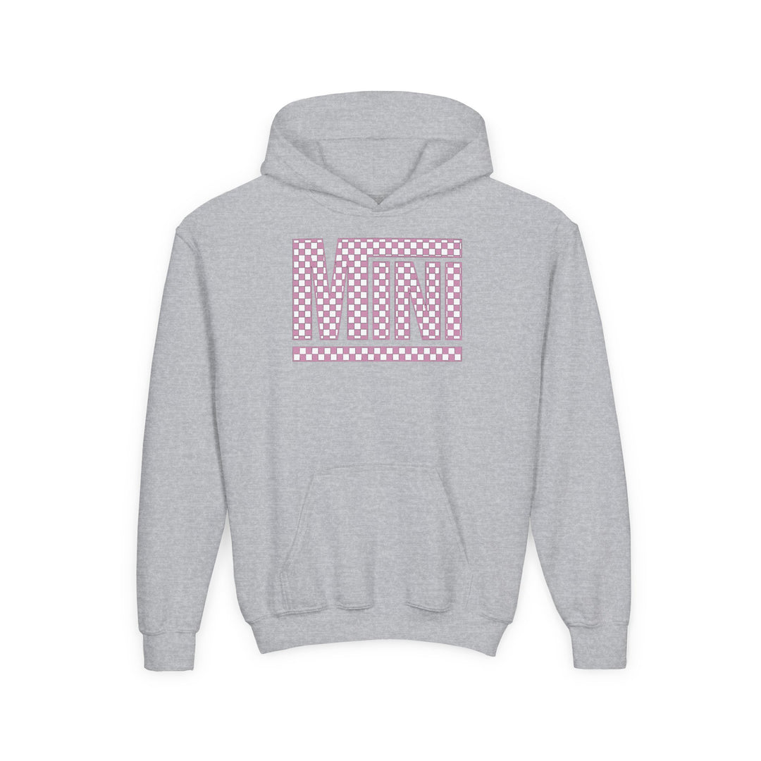 Pink Check Mini - Youth Heavy Blend Hooded Sweatshirt