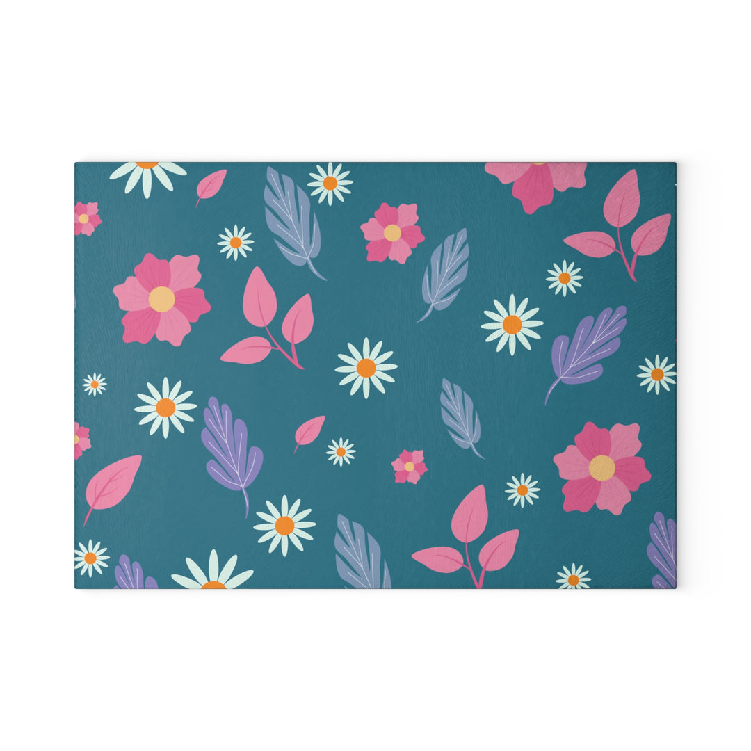 Bright Spring Pattern - Glass Cutting Board
