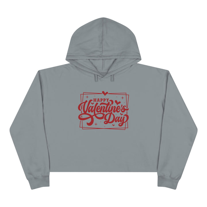 Happy Valentine's Day W/Hearts - Crop Hoodie