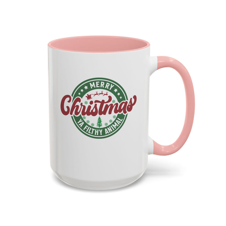 Merry Christmas Ya Filthy Animal - Accent Coffee Mug (11, 15oz)