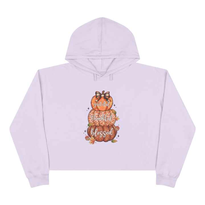 Grateful Thankful Blessed Pumpkins - Crop Hoodie