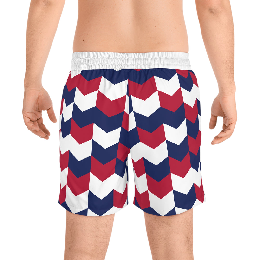 Patriotic Abstract - Men's Mid-Length Swim Shorts (AOP)