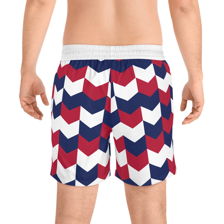 Patriotic Abstract - Men's Mid-Length Swim Shorts (AOP)
