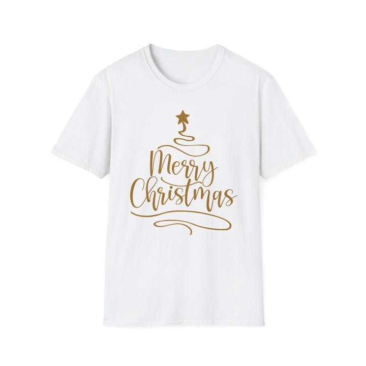 Merry Christmas Gold Tree - Unisex Softstyle T-Shirt