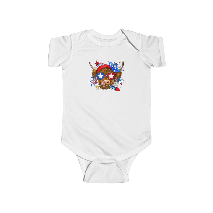 4th Of July Cow - Infant Fine Jersey Bodysuit